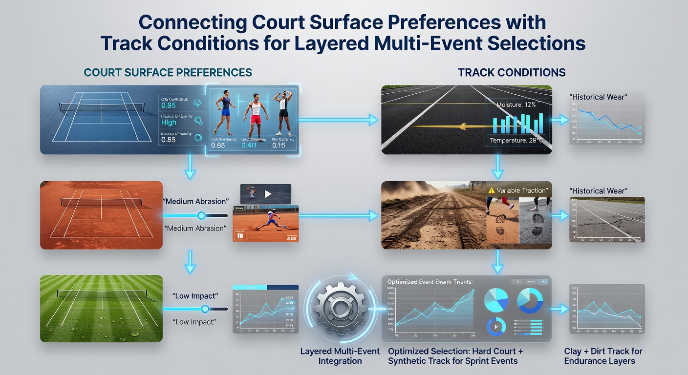 Tennis court surface analysis paired with horse racing track conditions for multi-event betting strategies