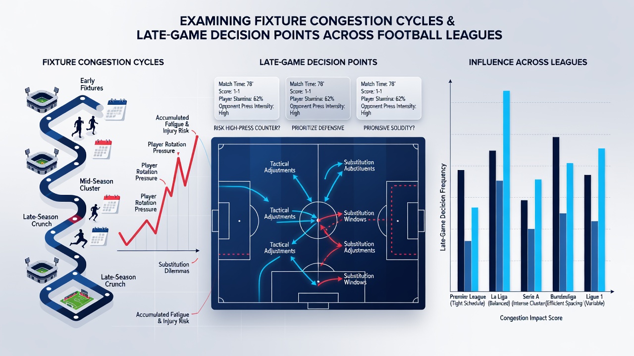 Detailed view of congested match schedules with highlighted late-game decision markers in football and basketball fixtures