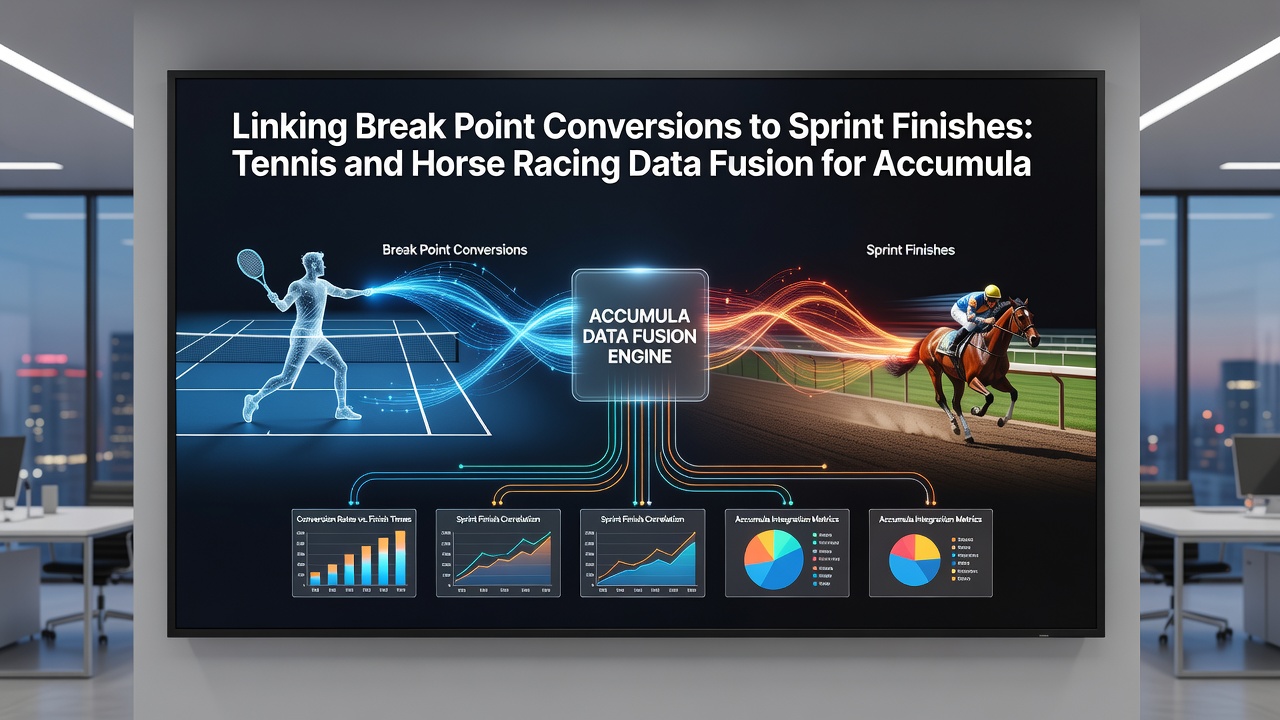 Data visualization chart showing tennis break point trends merged with horse racing sprint sectional times