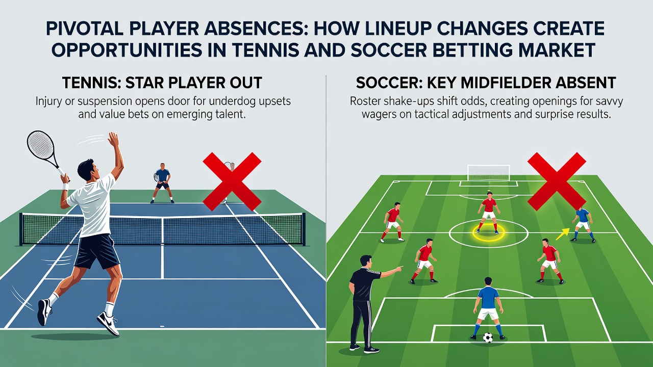 Close-up of soccer substitution board and tennis draw sheet showing player replacements