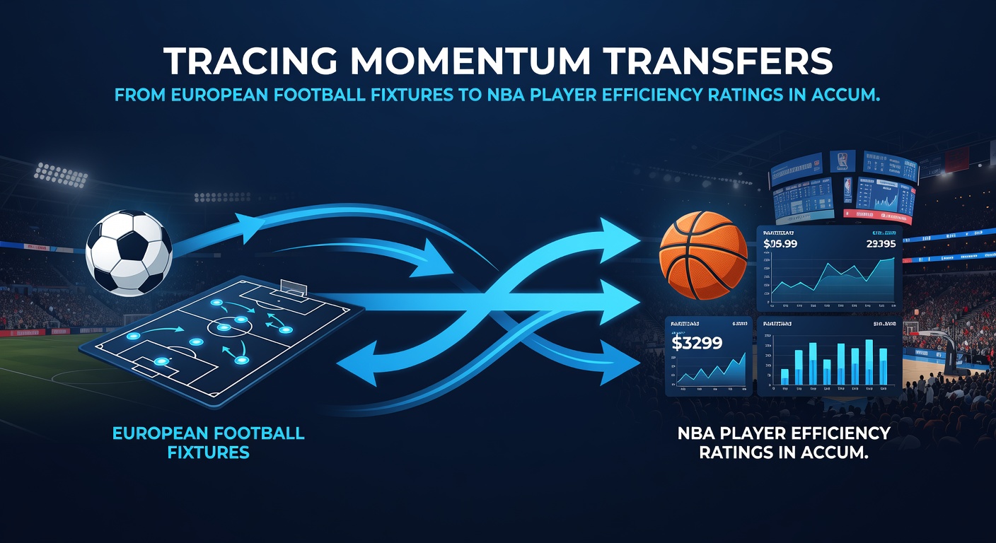 NBA player executing a high-efficiency play with overlaid European football statistics for momentum tracking