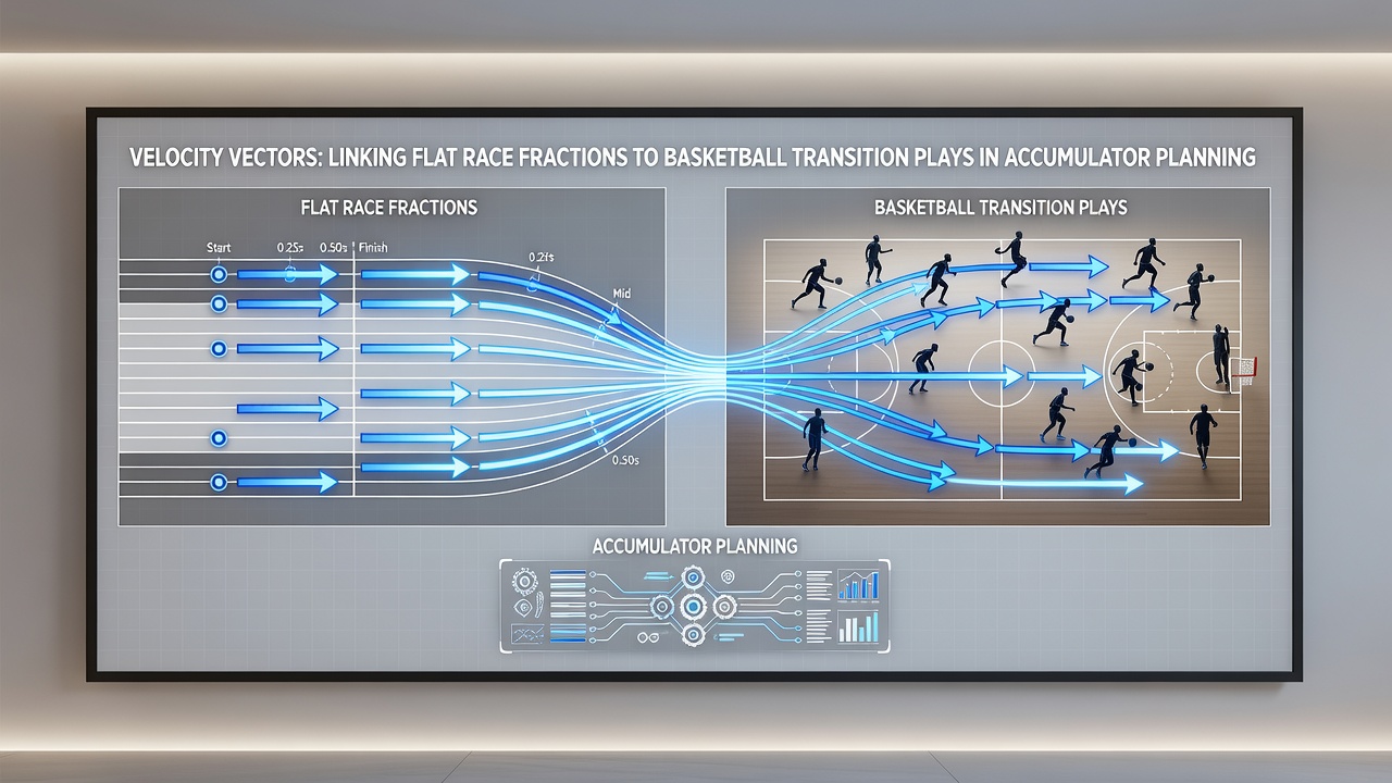 Split-screen graphic comparing horse racing sectional data with basketball transition speed graphs